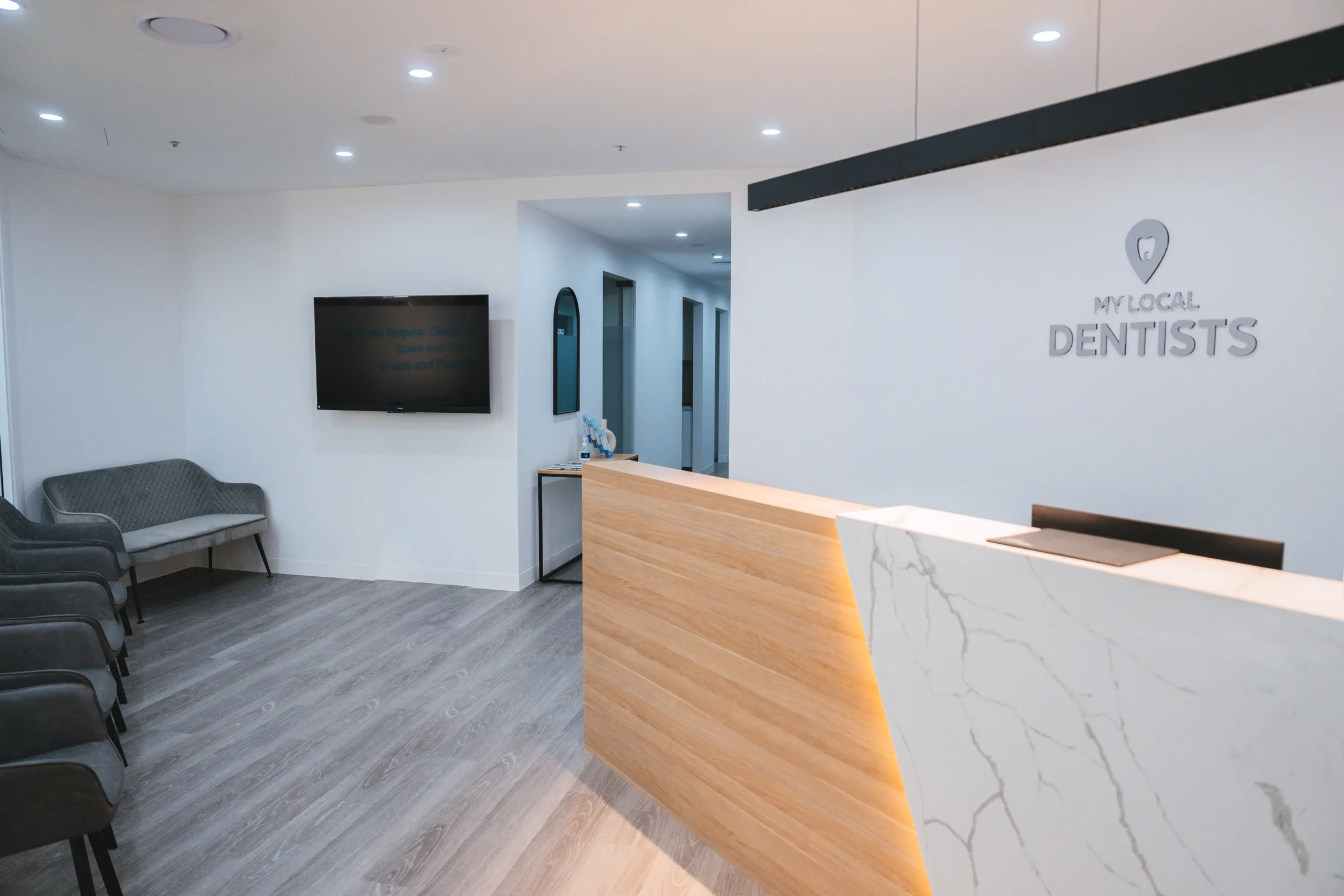 Reception at My Local Dentists Northbridge inside Northbridge Plaza